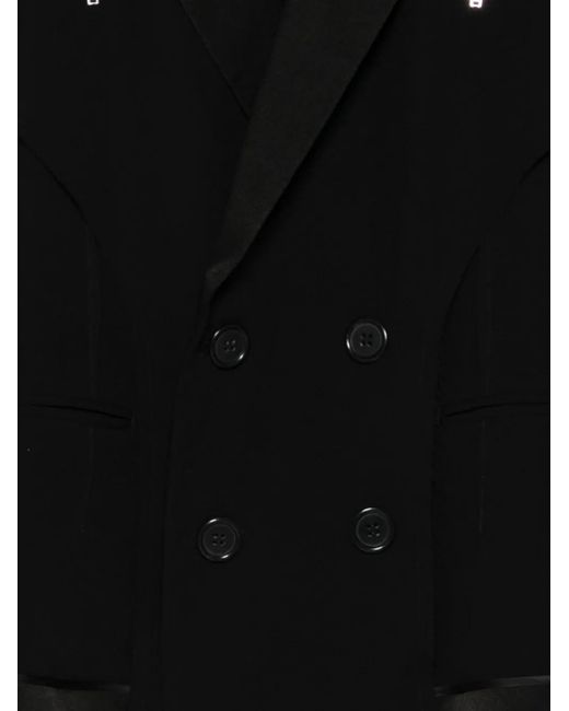 Undercover Black Zip-Detail Double-Breasted Blazer