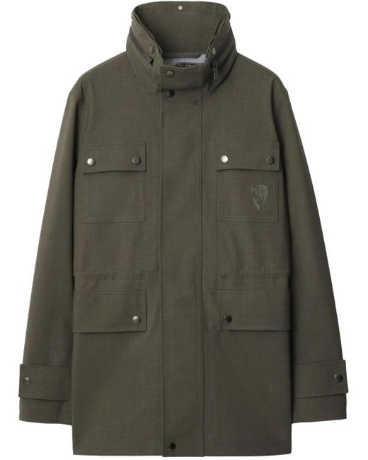 Burberry Green B Shield-Embroidered Jacket