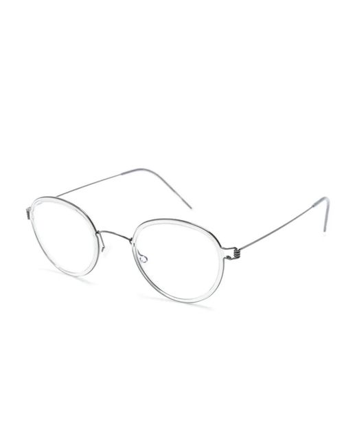 Lindberg Black Tortoiseshell Round-Frame Glasses