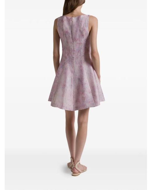Alberta Ferretti Pink Floral Sleeveless Mini Dress
