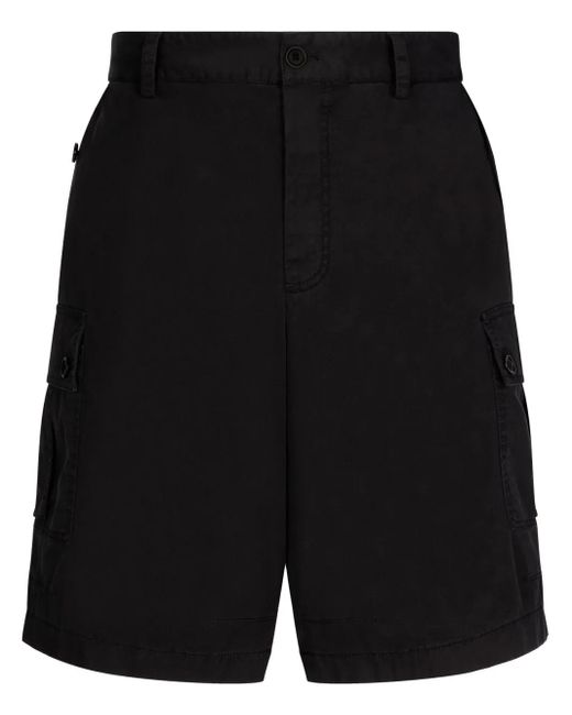 Dolce & Gabbana Black Bermuda Cargo Shorts for men