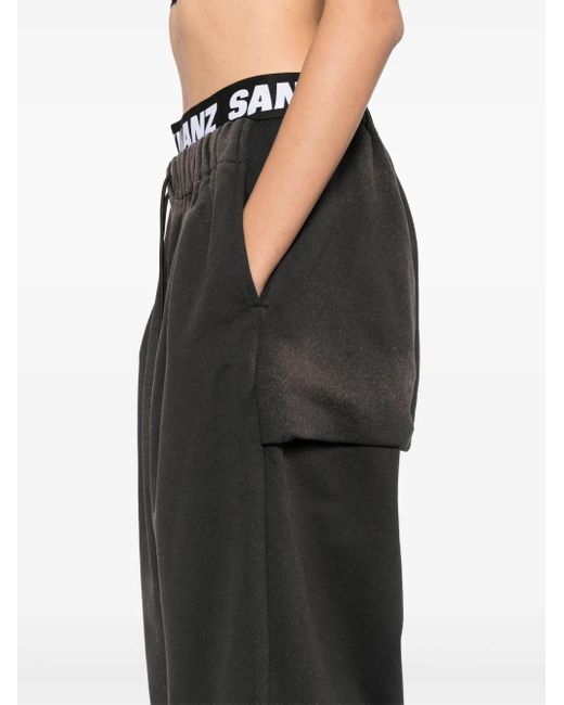 Sankuanz Black Ausgewaschene Jogginghose