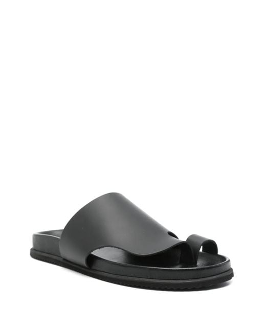Ancient Greek Sandals Black Xenofon Slides for men