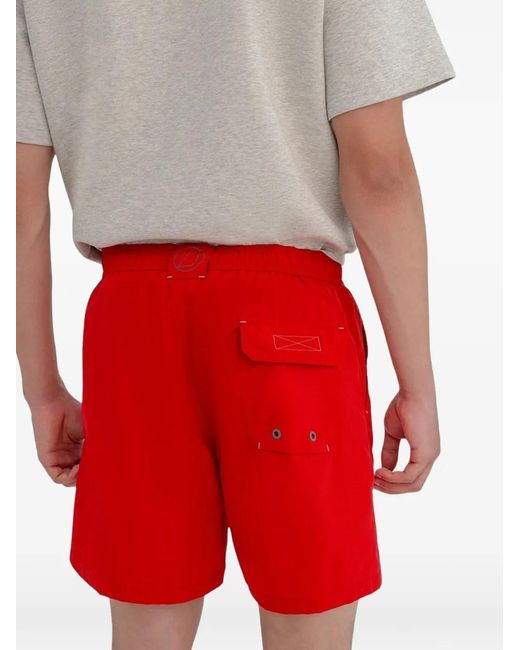 Murphy & Nye Red Logo-Print Drawstring Swim Shorts for men