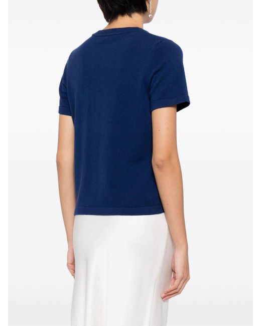 T-shirt a maniche corte di N.Peal Cashmere in Blue