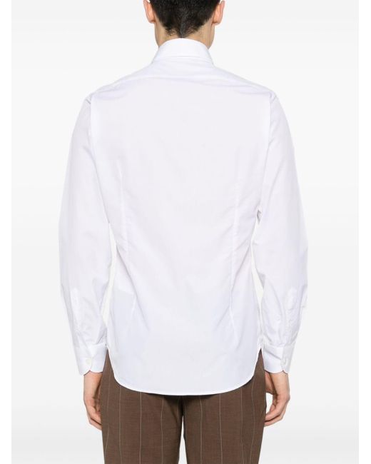 Eleventy White Long-sleeve Cotton Shirt for men