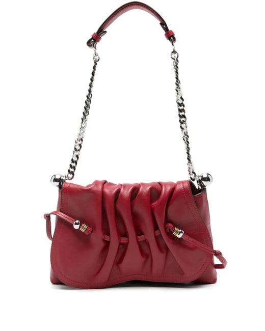 Isabel Marant Red Bolton Chain-Strap Shoulder Bag