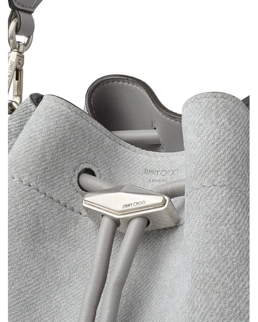 Jimmy Choo Gray Medium Cinch Drawstring Shoulder Bag