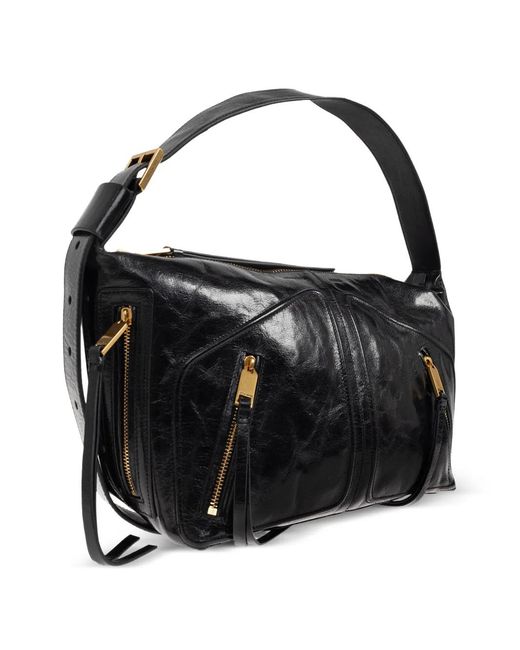 AllSaints Black Jean Rey Leather Shoulder Bag