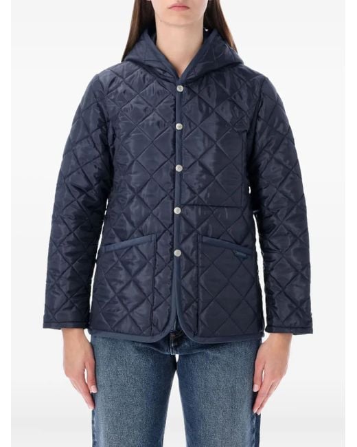 Comme des Garçons Blue Quilted Hooded Jacket