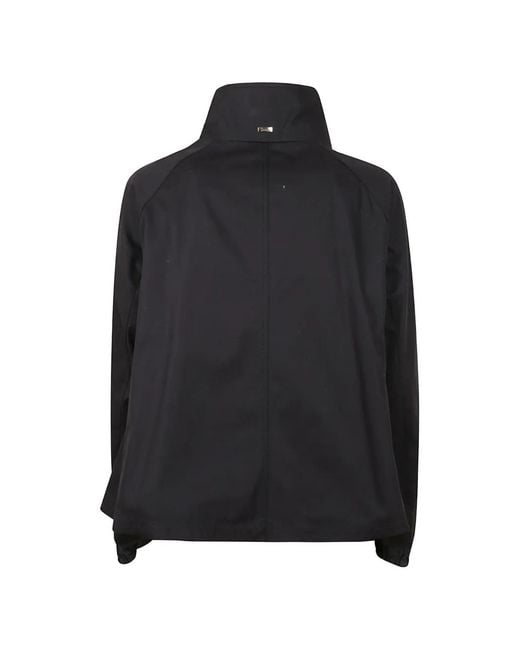 Herno Black High-Neck Raglan-Sleeve Jacket