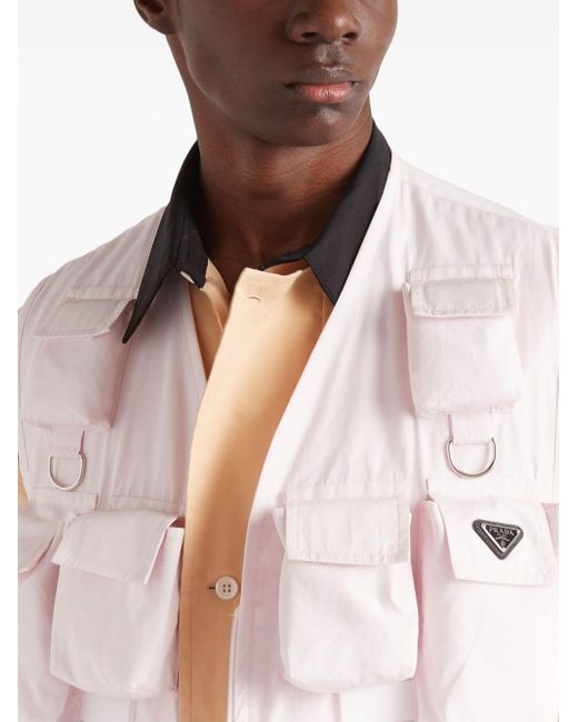 Prada Pink Multi-pocket Cotton Gilet for men