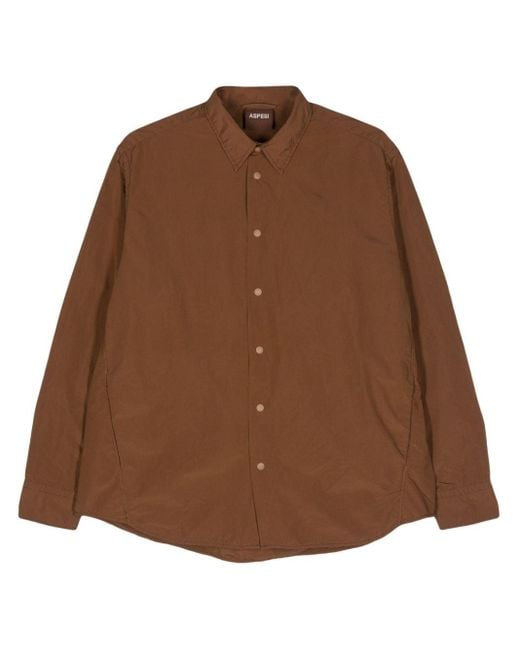 Chemise à boutons pression Aspesi pour homme en coloris Brown