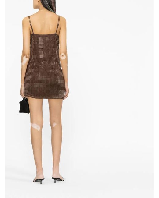 Alexander Wang Brown Bead-Embellished Mini Dress