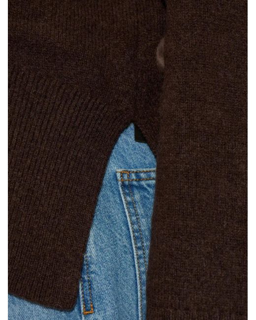 Samsøe & Samsøe Brown Rollkragenpullover Mit Einsätzen