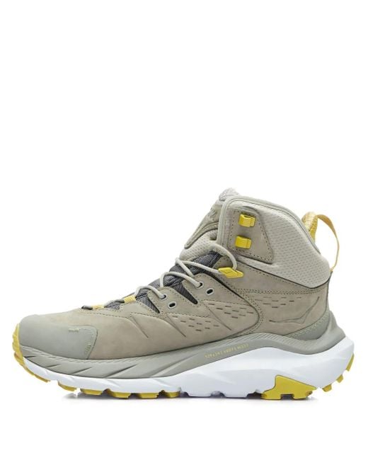 Hoka One One Gray Logo-Debossed Boots for men