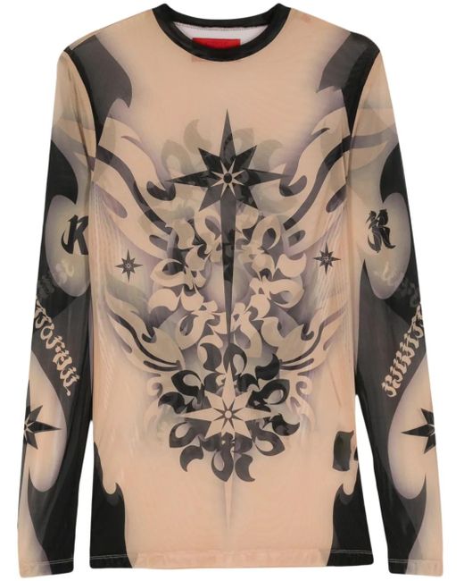 Kusikohc Brown Tattoo Top for men