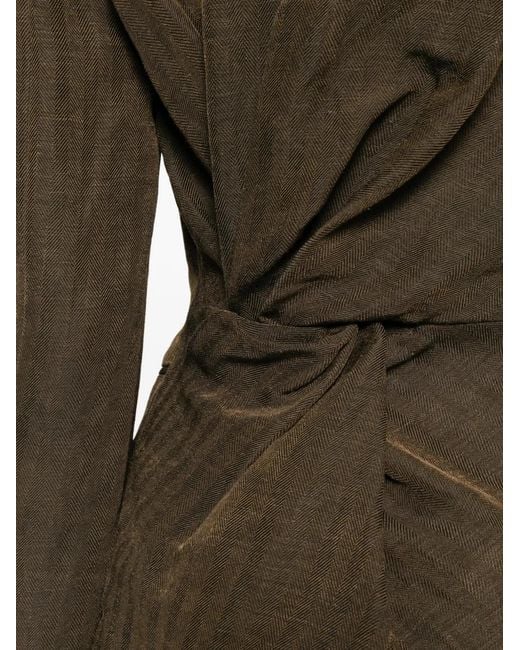 Uma Wang Brown Twisted Asymmetric Jacket