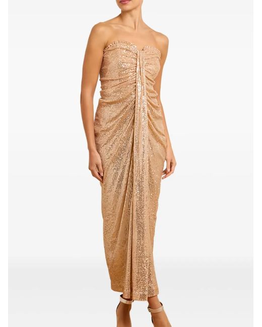 Needle & Thread Natural Amora Strapless Dress