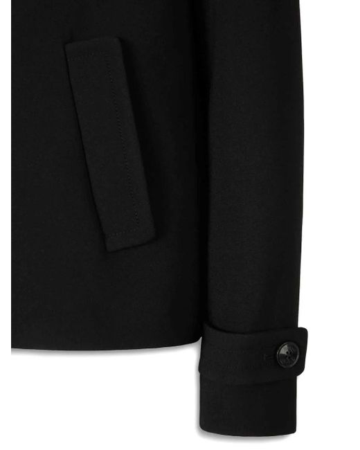 Herno Black Layered Peacoat