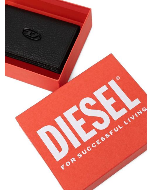 DIESEL Black Logo-Plaque Cardholder for men