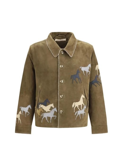 BAZISZT Green Valero Horse-Patch Jacket for men
