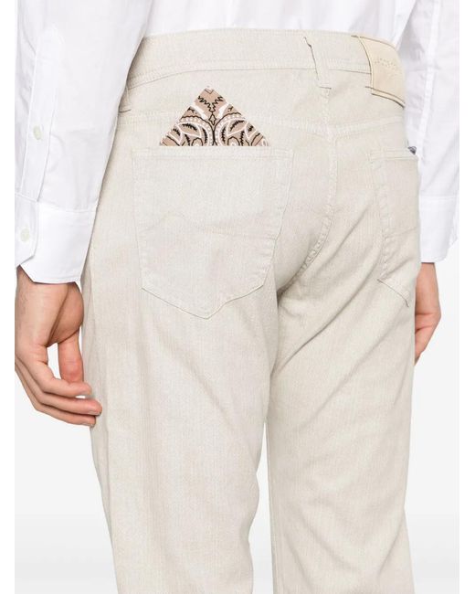 Jacob Cohen Natural Bard Slim-Cut Trousers for men