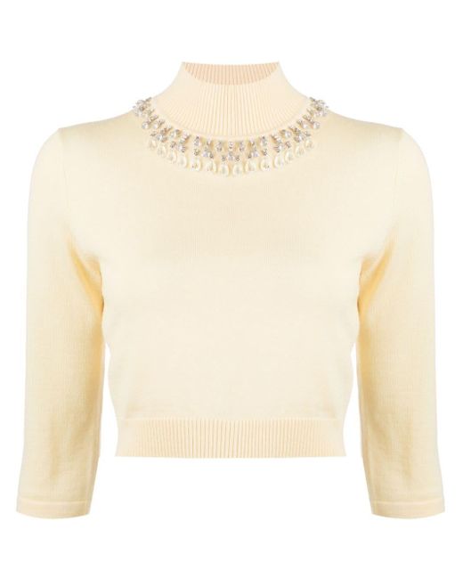 Zimmermann Yellow Matchmaker Crystal Cropped Jumper