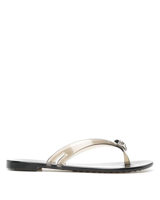 Casadei White Transparente Flip-Flops
