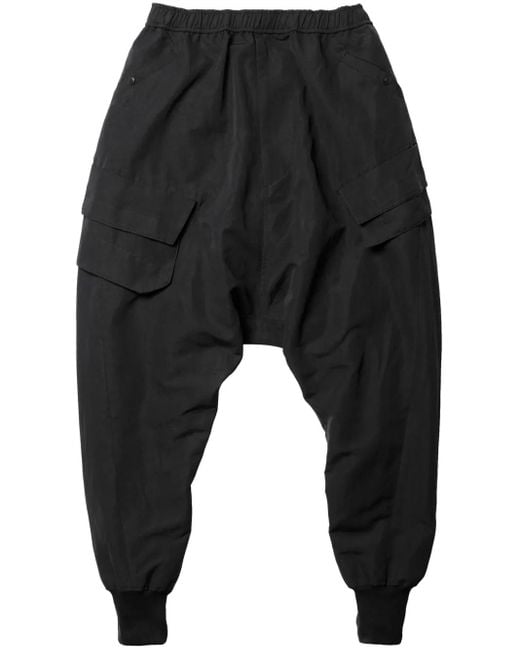 Julius Black Drop-Crotch Cargo Pants for men