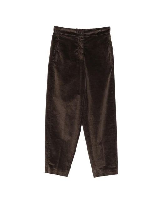 19.61 MILANO Black Elasticated-Waistband Velvet Trousers
