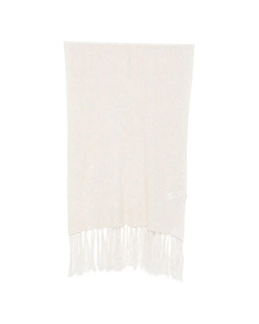 Antonelli White Fringed Scarf