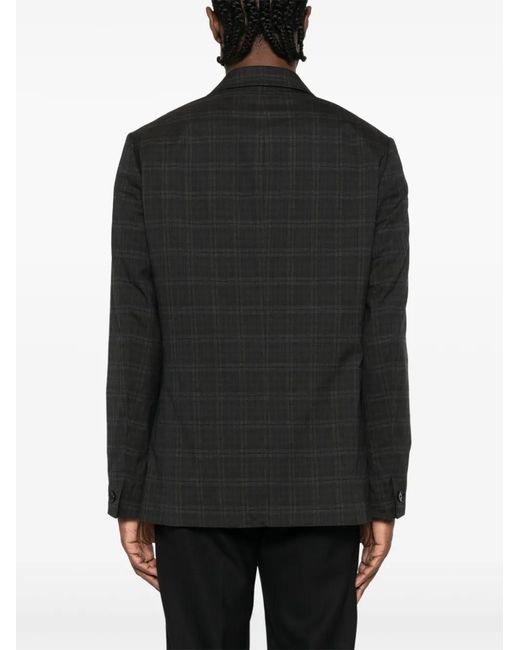 AllSaints Black Spica Checked Blazer for men