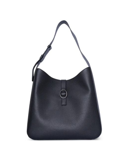 Orciani Blue Gea Soft Leather Shoulder Bag