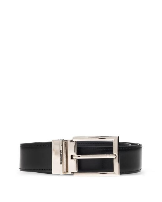 DSquared² White Logo-Buckle Belt for men
