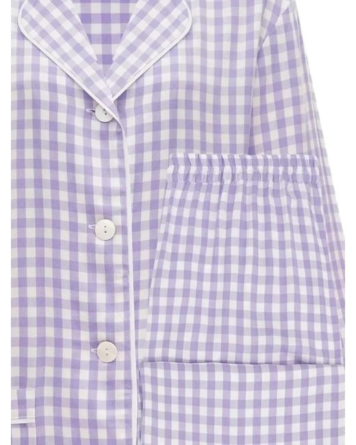 Sleeper Purple Gingham Feather-Trimmed Pajamas