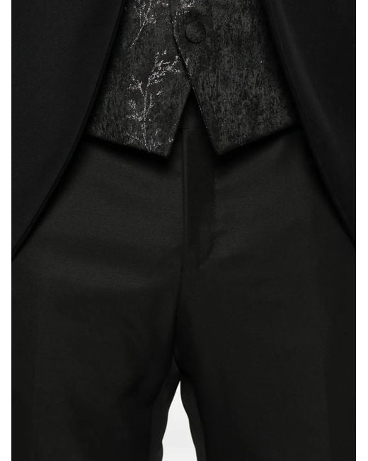 Carlo Pignatelli Black Floral-Jacquard Suits for men