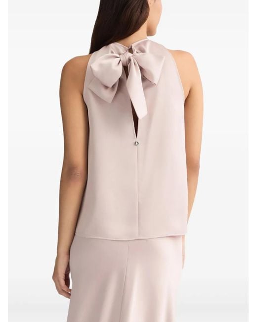 Liu Jo Pink Satin Top With A Bow