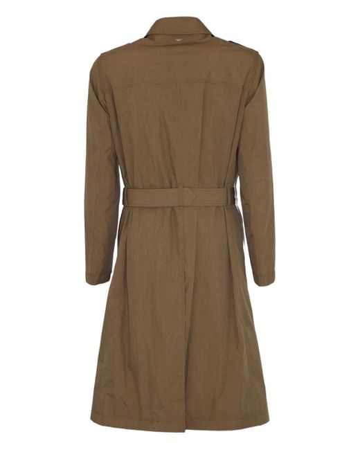 Herno Natural Double-Breasted Belted Coat for men