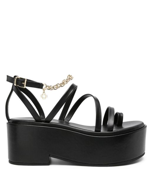 Maje Black Chain-embellished Platform Sandals
