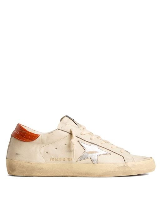 Golden Goose Deluxe Brand White Super Star Panelled Leather Sneakers