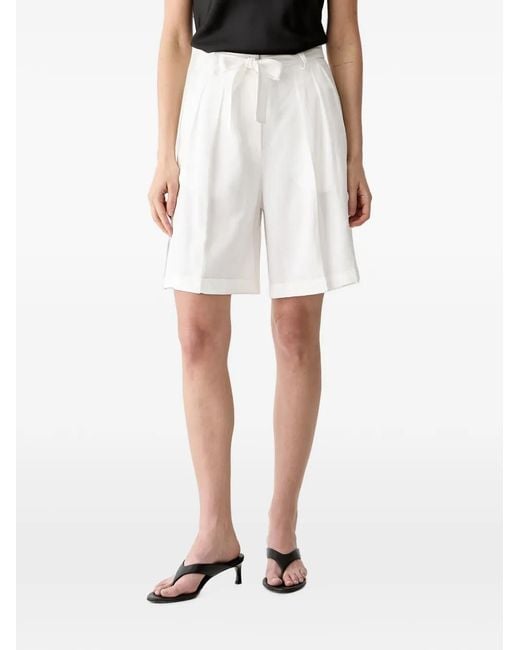 ViCOLO White Tie-Waist Pleated Shorts