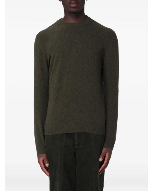 Brooksfield Black Crew-Neck Wool Sweater for men
