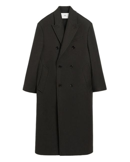 Manteau En Laine À Boutonnière Croisée AMI en coloris Black