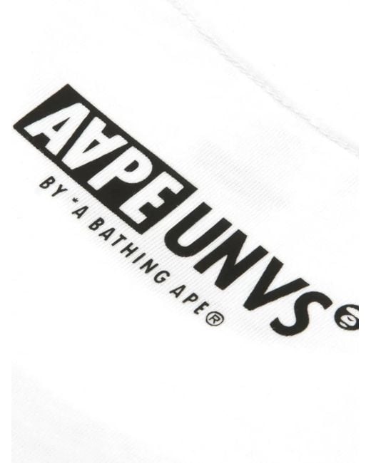Aape By A Bathing Ape White Logo T-Shirt for men