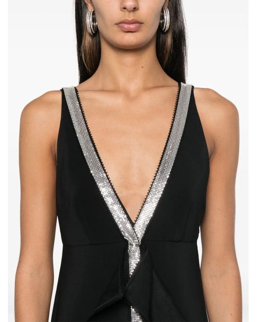 Giovanni bedin Black Studded Viscose Maxi Dress