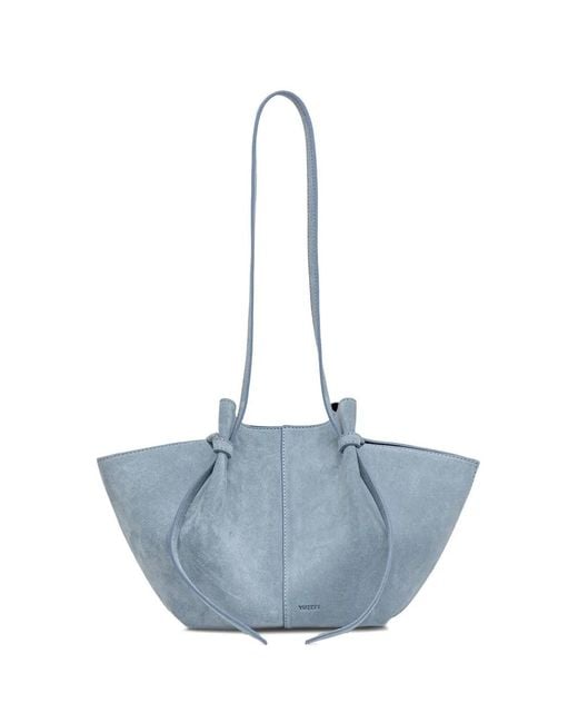Yuzefi Blue Mochi Suede Shoulder Bag