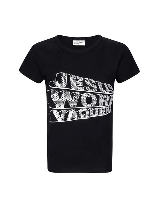 VAQUERA Black Graphic-Print T-Shirt