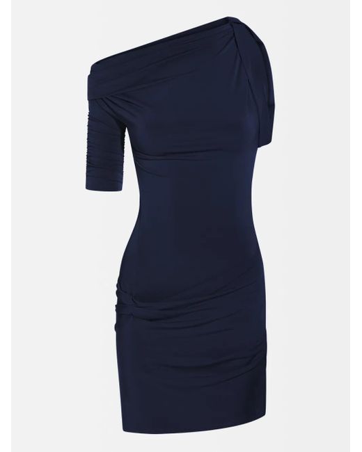 Jacquemus Blue One-Shoulder Mini Dress