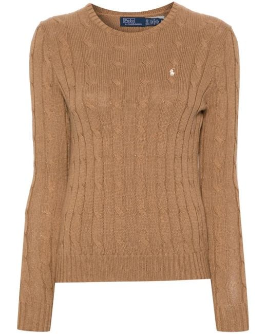 Polo Ralph Lauren Brown Polo-Pony-Motif Cotton Jumper